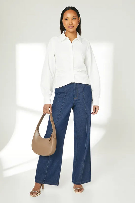 Gathered Detail Long Sleeve Shirt